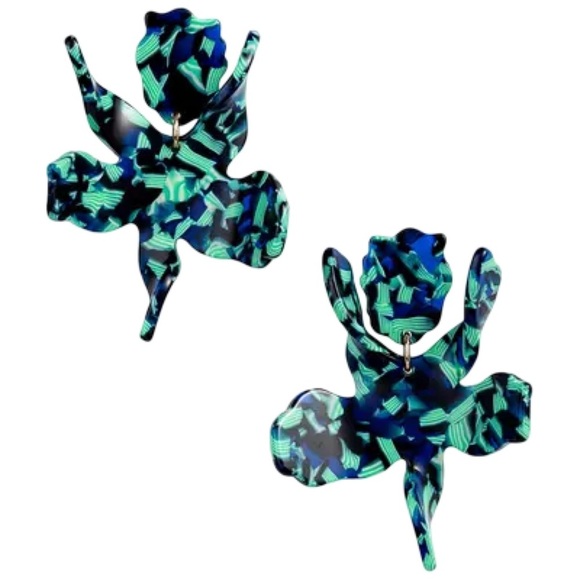 LELE SADOUGHI • Green Small Paper Lily Statement Earrings - Picture 1 of 4